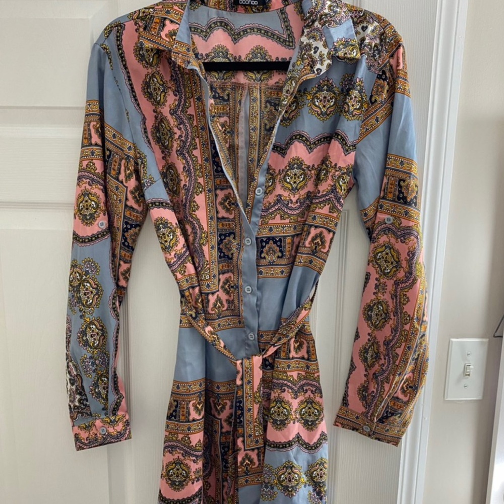 BOOHOO MULTI BOTTOM DOWN DRESS/CARDIGAN